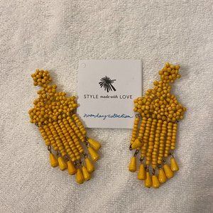 Noonday Collection Mustard Beaded Earrings